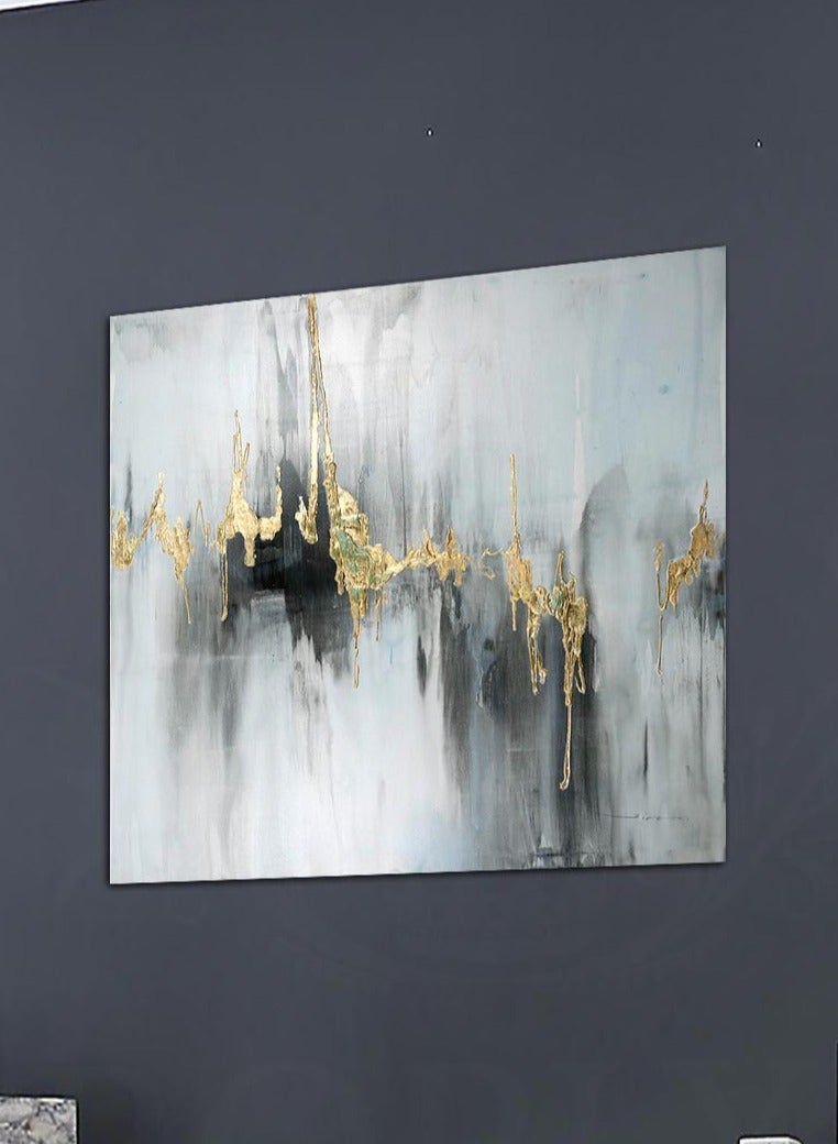 Droplyte Multicolor Abstract Painting Decorative Wall Art Canvas with Wooden Frame Home Decor for Living Room, Drawing Room, Office Room and Bedroom 30CM x 30CM - Image 1