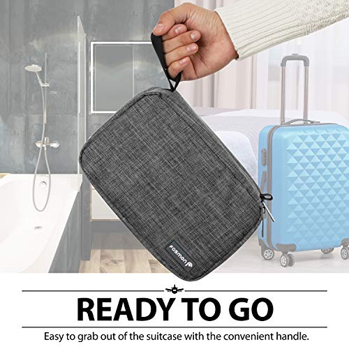 Fosmon Hanging Travel Toiletry Bag, Compact Toiletries Organizer, Cosmetic Makeup Portable Bag, Shower Bathroom Shaving kit, Hygiene Water-Resistant Carrying Travel Accessories for Men and Women - Image 5