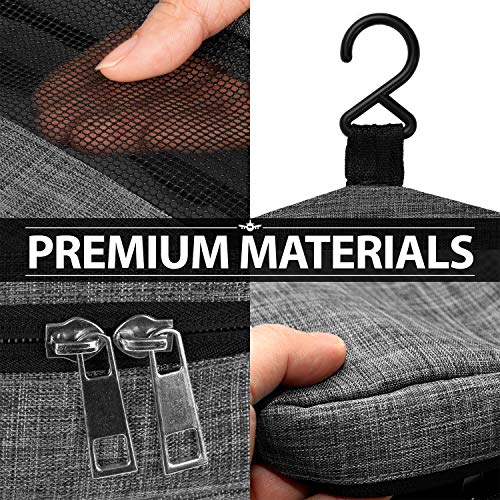 Fosmon Hanging Travel Toiletry Bag, Compact Toiletries Organizer, Cosmetic Makeup Portable Bag, Shower Bathroom Shaving kit, Hygiene Water-Resistant Carrying Travel Accessories for Men and Women - Image 3