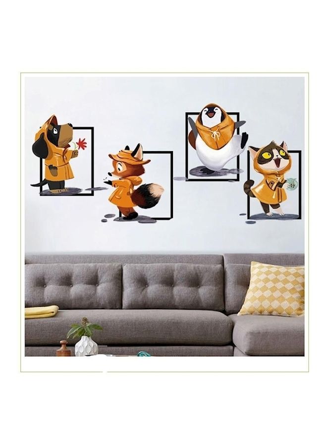 NIBEMINENT Lovely Fox Wall Stickers Multicolour - Image 1