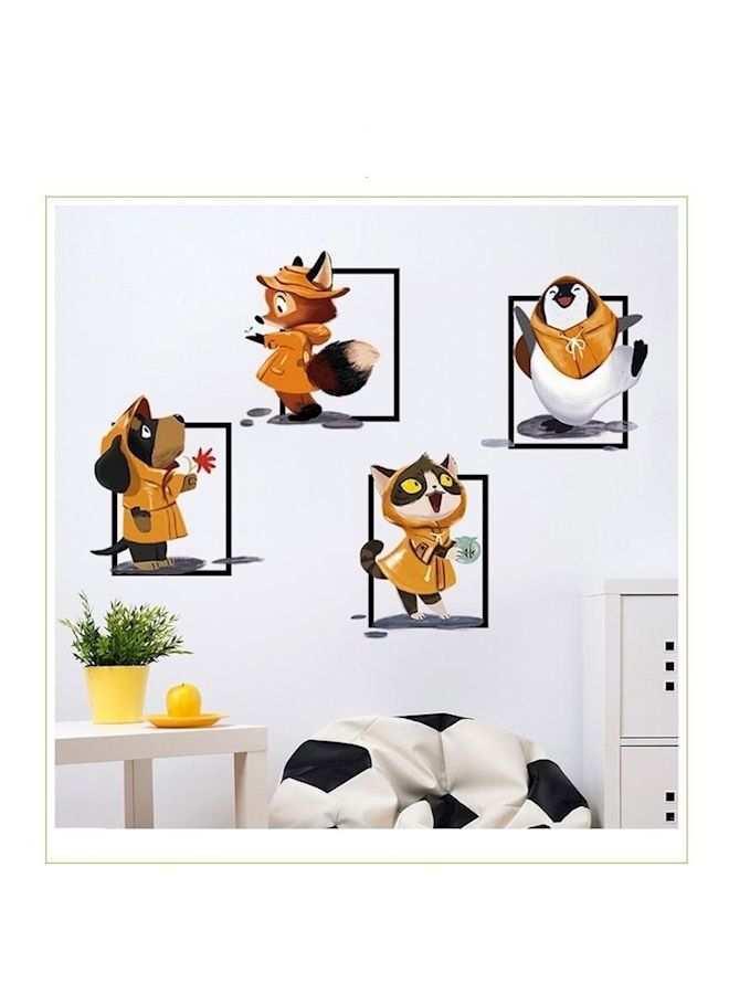 NIBEMINENT Lovely Fox Wall Stickers Multicolour - Image 3