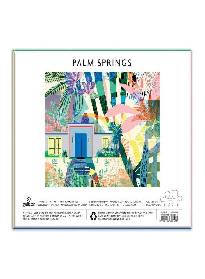 Galison Kitty McCall Palm Springs Puzzle, 1000 Pieces, 27” x 20” - Difficult Jigsaw Puzzle with Stunning and Colorful Artwork of a Palm Springs Home - Thick, Sturdy Pieces, Challenging Family Activity - Image 4