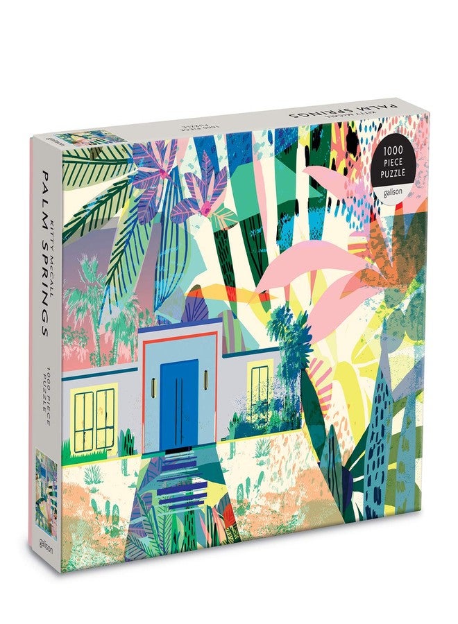 Galison Kitty McCall Palm Springs Puzzle, 1000 Pieces, 27” x 20” - Difficult Jigsaw Puzzle with Stunning and Colorful Artwork of a Palm Springs Home - Thick, Sturdy Pieces, Challenging Family Activity - Image 1