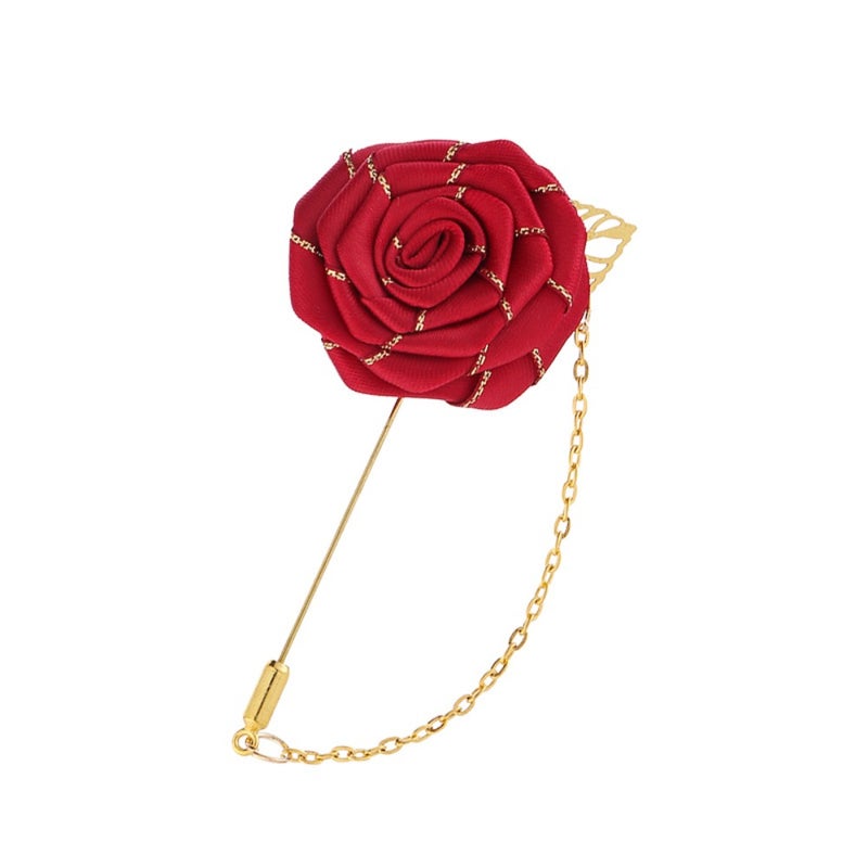 Korean anti-exposure buckle fabric rose brooch one-pin cardigan neckline pin small collar buckle sweater  coat - Image 5