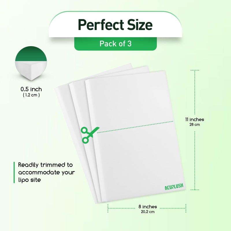 ACUPLUSH 3 Pack Lipo Foam Pads - Post Surgery Ab Board for Liposuction Recovery, Flattening Abdominal Compression Garments for Tummy Tuck Surgery (8â€ x 11â€ x 0.5â€) - Image 2