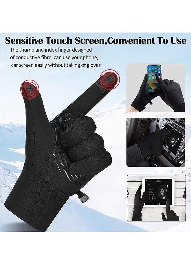 Bukela Winter Thermal Gloves, Touchscreen Compatible, Thermal, Windproof And Anti-Slip, Perfect For Cycling, Running And Driving, Men And Women' s Cold Weather Gear (L Size, Black)  - Image 2