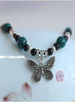 Generic Vintage Ceramic Necklace with Adjustable Rope and Butterfly Pendant, Gift for Women  - Image 4