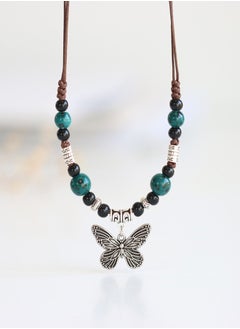 Generic Vintage Ceramic Necklace with Adjustable Rope and Butterfly Pendant, Gift for Women  - Image 5