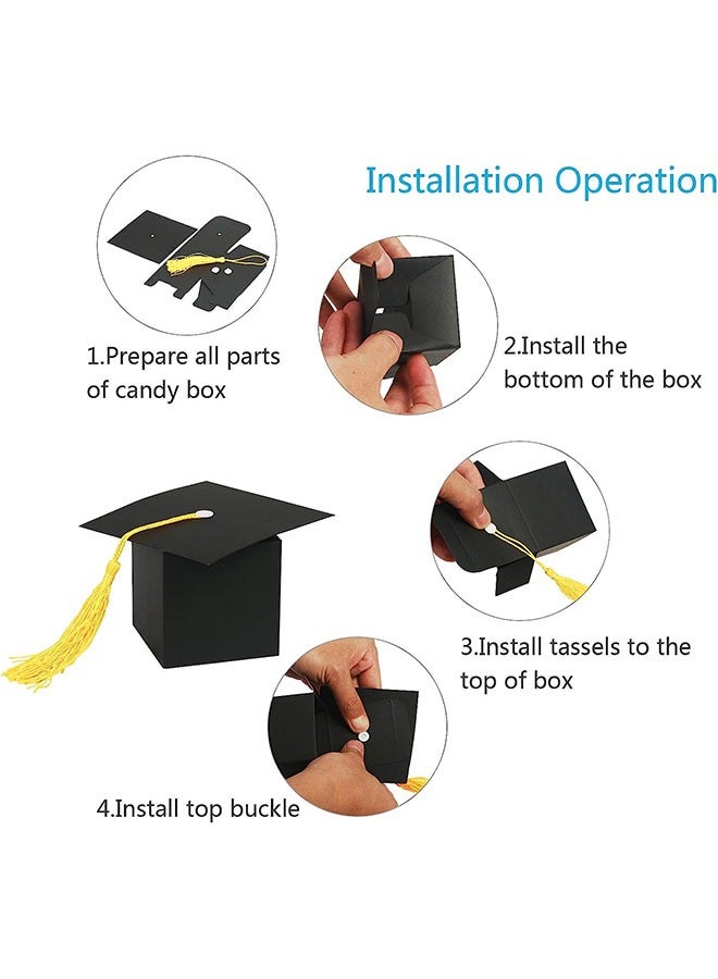 15-Piece Graduation Hat Candy Box, Graduation Gift Box with Fringe for Graduation Party Supplies Decorative, Candy Chocolate Souvenirs Box - Image 3