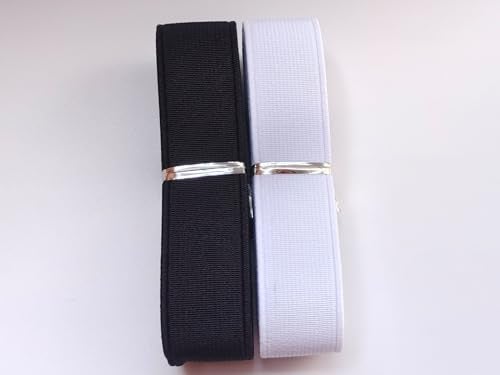 MONIDOOR 2 Inch Elastic Bands 2 Yards 2 Colors Double-Side Twill Woven Elastic Flat Heavy Stretch Elastic for Sewing Pants Waistband (Mixed Color 5, 2 Inch, 225036) - Image 3