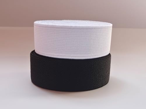 MONIDOOR 2 Inch Elastic Bands 2 Yards 2 Colors Double-Side Twill Woven Elastic Flat Heavy Stretch Elastic for Sewing Pants Waistband (Mixed Color 5, 2 Inch, 225036) - Image 5