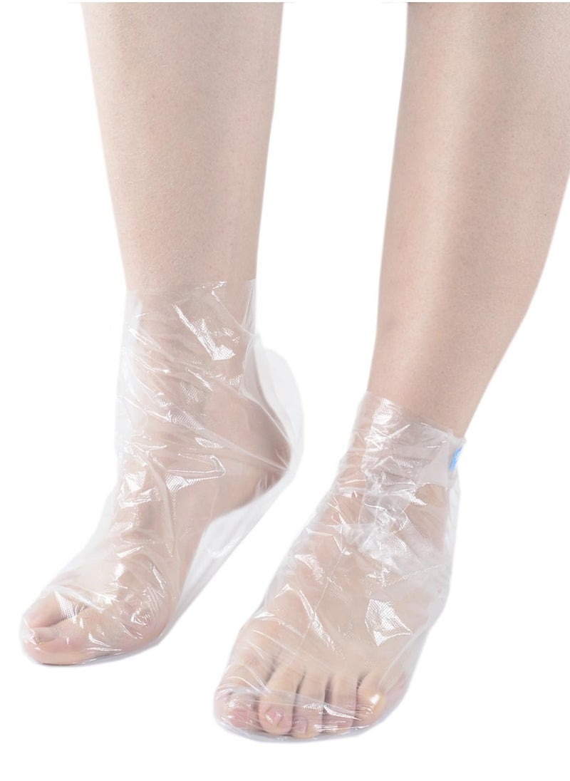 BONITO 100 Piece Clear Plastic Disposable Booties, Paraffin Bath Liners for Foot Pedicure Hot Spa Wax Treatment, Thicker Thermal Therapy Feet Covers Bags Plastic Socks Liners  - Image 5