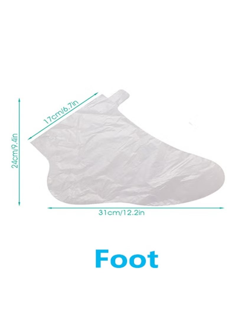 BONITO 100 Piece Clear Plastic Disposable Booties, Paraffin Bath Liners for Foot Pedicure Hot Spa Wax Treatment, Thicker Thermal Therapy Feet Covers Bags Plastic Socks Liners  - Image 4