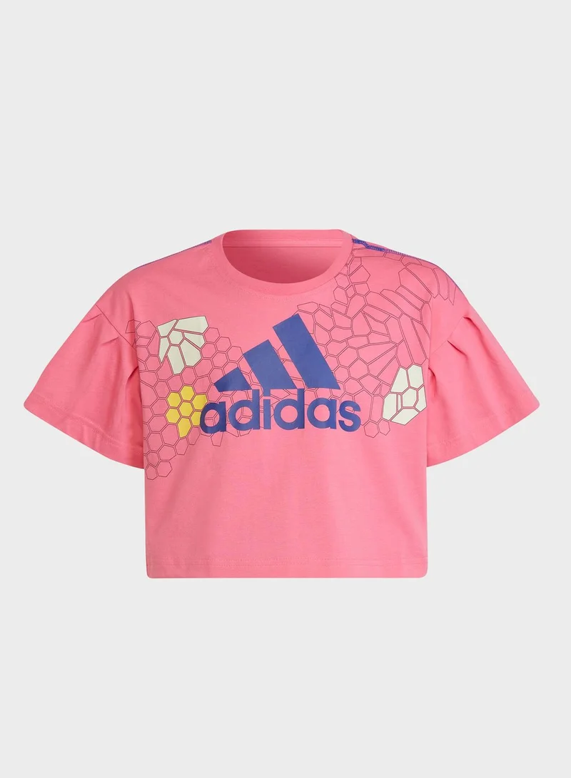 Adidas Power Cotton Loose Crop Top