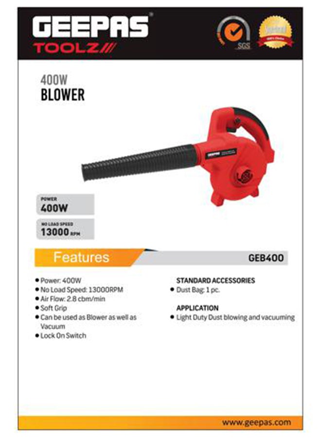 GEEPAS 400W Electric Blower - Image 3