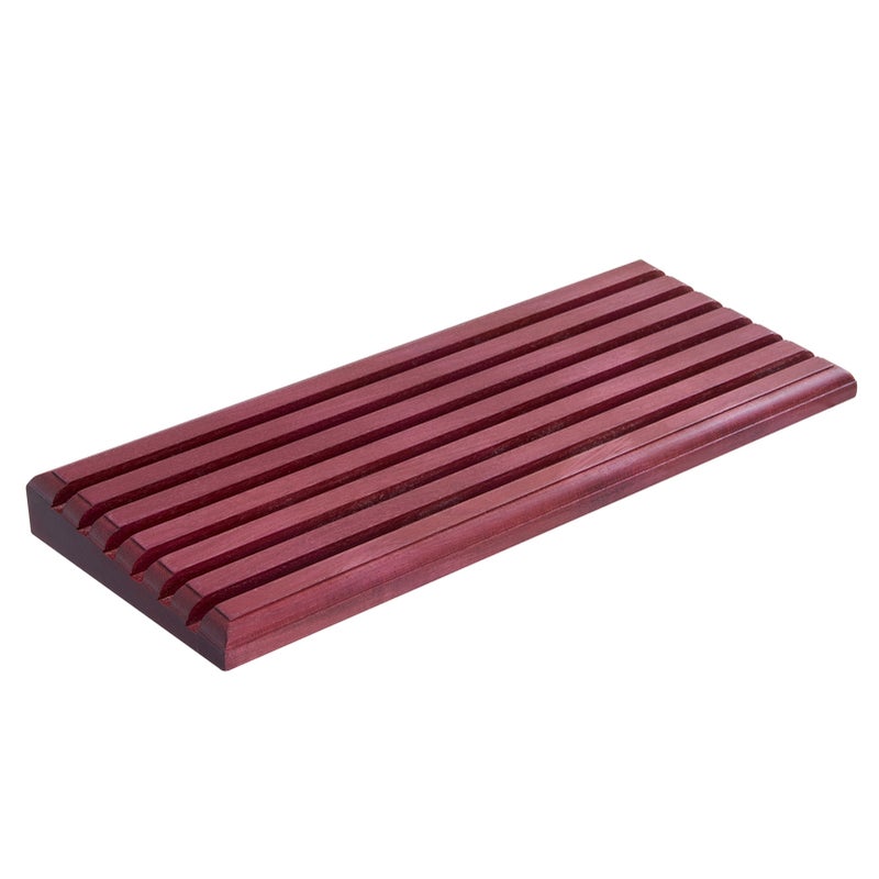 Challenge Coin Display Stand 6 Row Military Challenge Coins Holder Solid Violet Wooden Rack Case 42 Coins Gift for Father Military Coin Display Case - Image 3