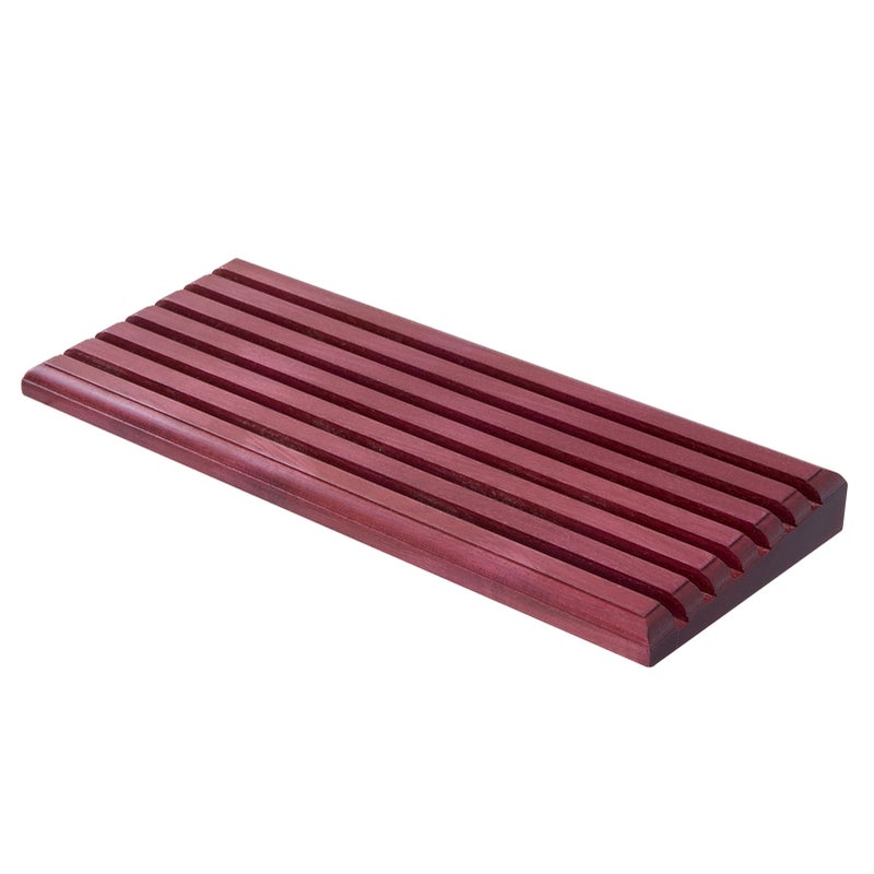 Challenge Coin Display Stand 6 Row Military Challenge Coins Holder Solid Violet Wooden Rack Case 42 Coins Gift for Father Military Coin Display Case - Image 2