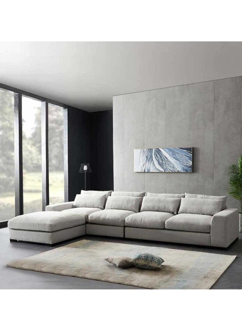 Betak - 5 Seater L-shape Sofa 80x160x90x300 Cm - Beige - Image 1