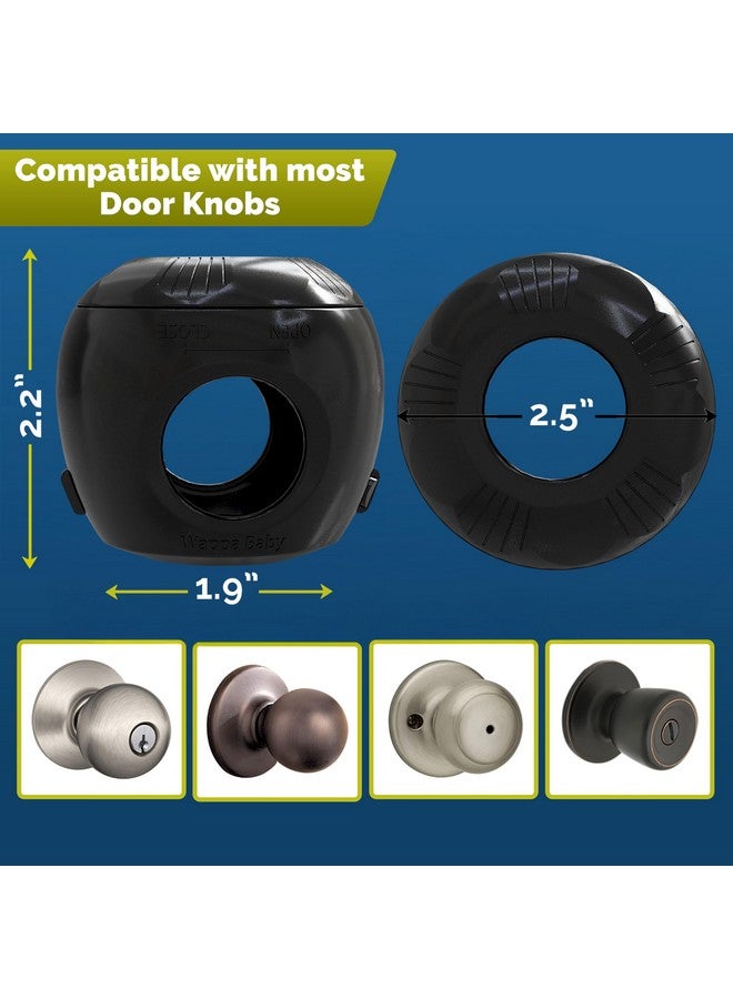 Wappa Baby Door Knob Safety Cover for Toddlers (6 Pack) Hard-to-Remove Dual-Lock Door Handle Covers for Toddlers - Reusable Baby Proof Door Knob Locks - Installs Easily, No Tools Needed (Black) - Image 5
