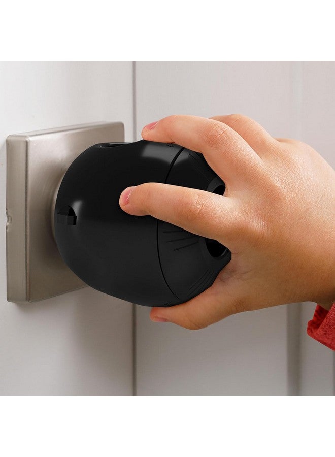 Wappa Baby Door Knob Safety Cover for Toddlers (6 Pack) Hard-to-Remove Dual-Lock Door Handle Covers for Toddlers - Reusable Baby Proof Door Knob Locks - Installs Easily, No Tools Needed (Black) - Image 1