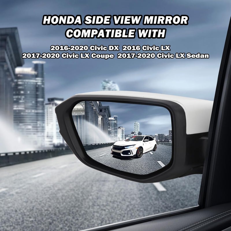 MOFOAP Driver Side View Mirror for 2016-2021 Honda Civic - Power Heated, Left Replacement - Image 5