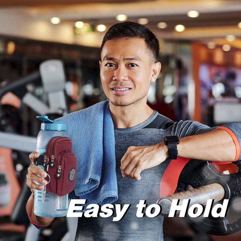 Bottle Pouch Gym Water Caddy with Phone Holder, Water Bottle Sleeve Bag with Pocket for Cards, Keys, Wallet, Gym Bottle Accessories for Men Women - Image 5