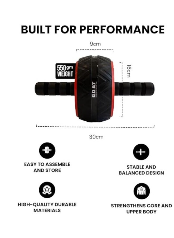 جوت  عجلة تمارين البطن | سبيكة فولاذية | غير قابلة للانزلاق | تتحمل وزن أقصى 226 كجم | متينة - Image 3