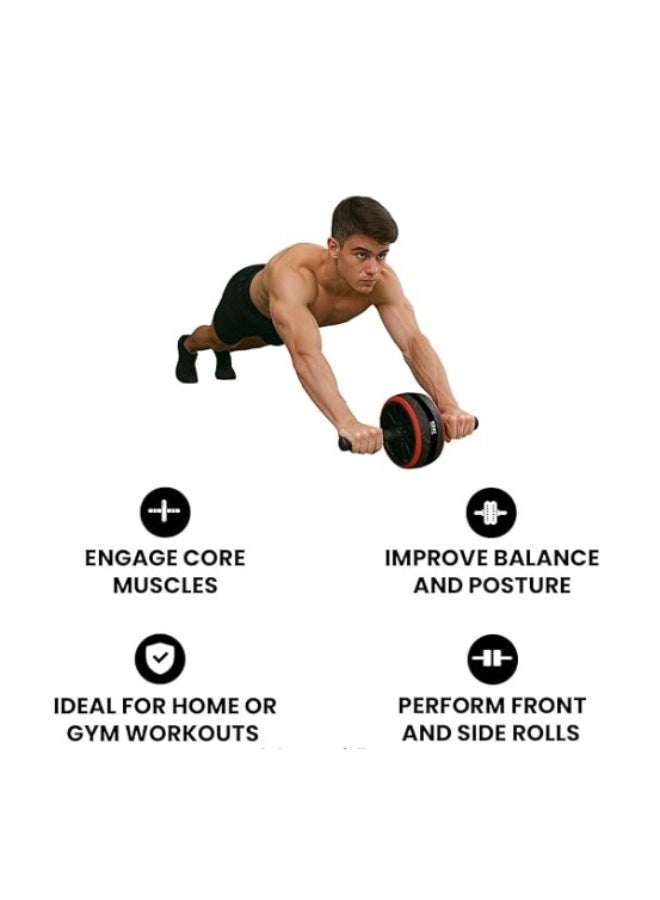 جوت  عجلة تمارين البطن | سبيكة فولاذية | غير قابلة للانزلاق | تتحمل وزن أقصى 226 كجم | متينة - Image 4