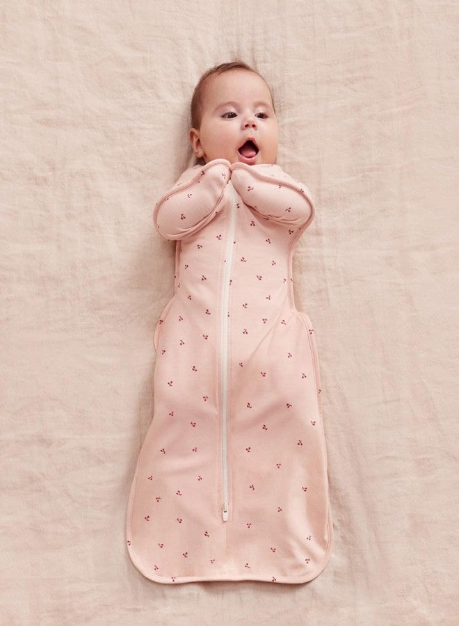 Love to Dream Swaddle Up Bamboo, Arms Up Position, Soft and Luxurious 100% Viscose from Bamboo - Wearable Blanket - 1.0 TOG - (20-24°C) Ideal for Moderate Temps (Cherries Blush, Medium, 6-8.5kg) - Image 2