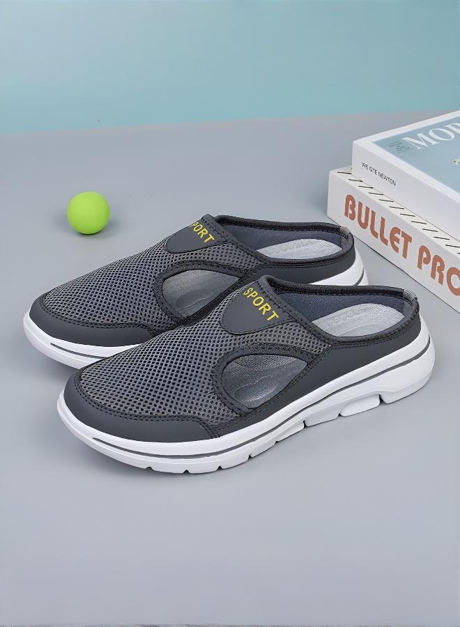 Women's Breathable Mesh Slip-On Sneakers, Trendy Chunky Sole Casual Shoes with Soft Insole, Lightweight Platform Mules for Summer Outdoor & Daily Walk - Image 1