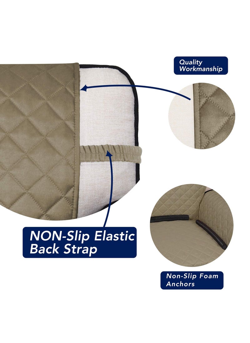 PureFit - PureFit Reversible Quilted Sofa Cover, Water Resistant Slipcover Furniture Protector, Washable Couch Cover with Non Slip Foam and Elastic Straps for Kids, Pets (Oversized Sofa, Beige/Beige) - Image 1