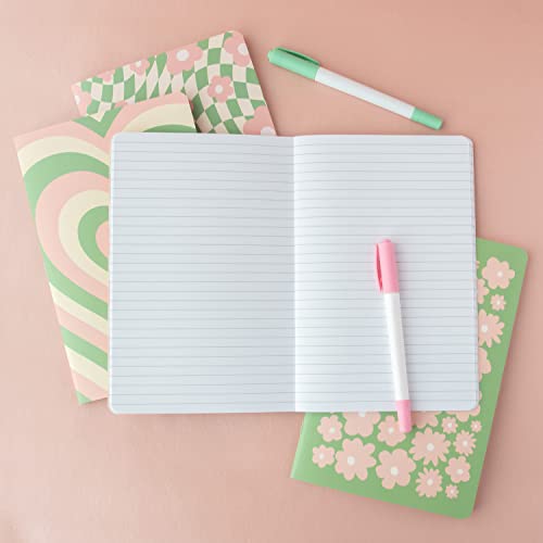 THiNKABLE Cute Journal Set, 4 Pack Pastel Notebooks, A5 60 Pages, Green Pink Aesthetic Notebook for Girls, Pretty Stationery, Travel Journal for Women Lined Paper, Soft Cover Journals - Image 4