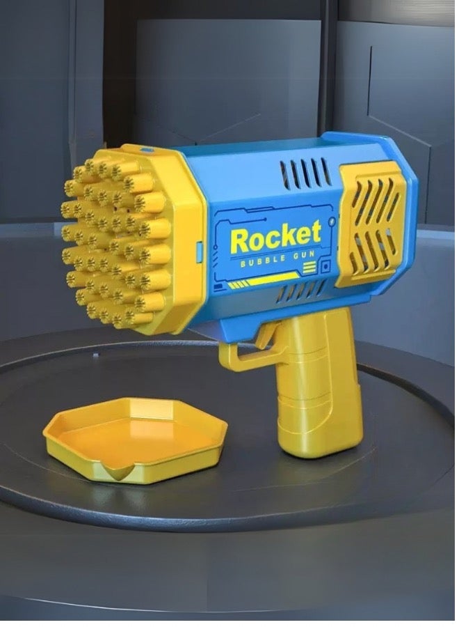 روكيت لعبة مسدس الفقاعات الكهربائية للأطفال بـ40 فتحة - مسدس يدوي محمول مع تيارات فقاعات ملونة، أسلوب ميكانيكي لحفلات الصيف، أعياد الميلاد والمرح الخارجي (البطاريات ومحلول الفقاعات غير مرفقين)، لعبة لعب خارجية | مسدس الفقاعات الزاهية | آمن للأطفال، مسدس لعبة - Image 5