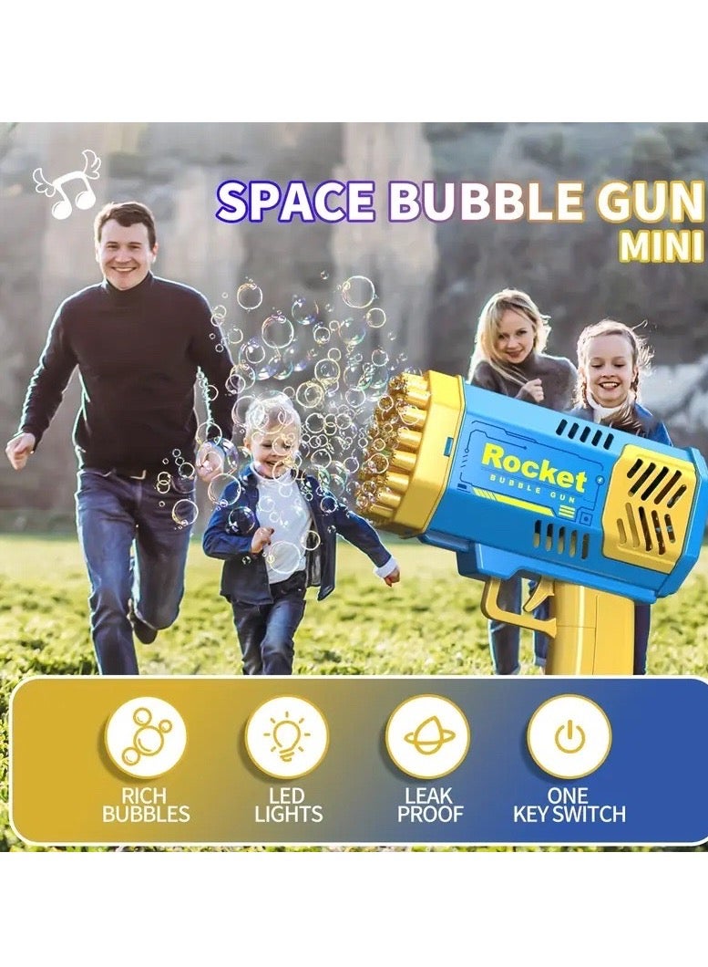 روكيت لعبة مسدس الفقاعات الكهربائية للأطفال بـ40 فتحة - مسدس يدوي محمول مع تيارات فقاعات ملونة، أسلوب ميكانيكي لحفلات الصيف، أعياد الميلاد والمرح الخارجي (البطاريات ومحلول الفقاعات غير مرفقين)، لعبة لعب خارجية | مسدس الفقاعات الزاهية | آمن للأطفال، مسدس لعبة - Image 3