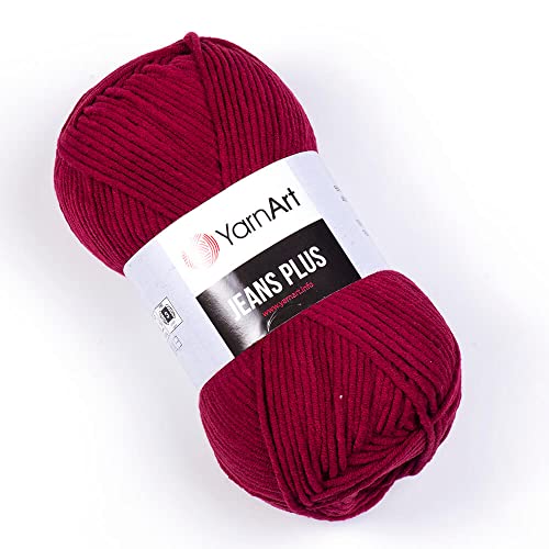 YarnArt Jeans Plus Yarn Cotton Blend Yarn Knitting Crochetting Soft Baby Yarn 55 Cotton 45 Acrylic 100 g 35 oz 160 m 174 yds Yarn Weight 4 1 Skein 66