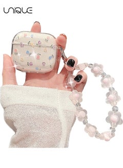 Compatible with Air pods Pro 2 Case, Cute Clear Glitter, Shockproof Soft TPU Case for Girls & Women, With Lanyard, Designed for Air pods Pro Gen 2