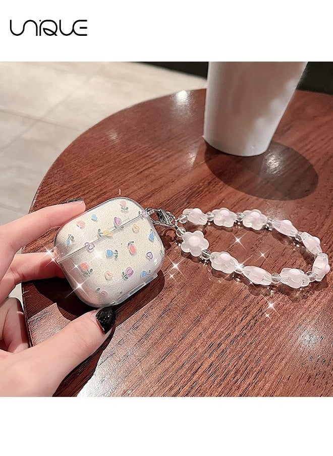 NIBEMINENT - Compatible with Air pods Pro 2 Case, Cute Clear Glitter, Shockproof Soft TPU Case for Girls & Women, With Lanyard, Designed for Air pods Pro Gen 2 - Image 1