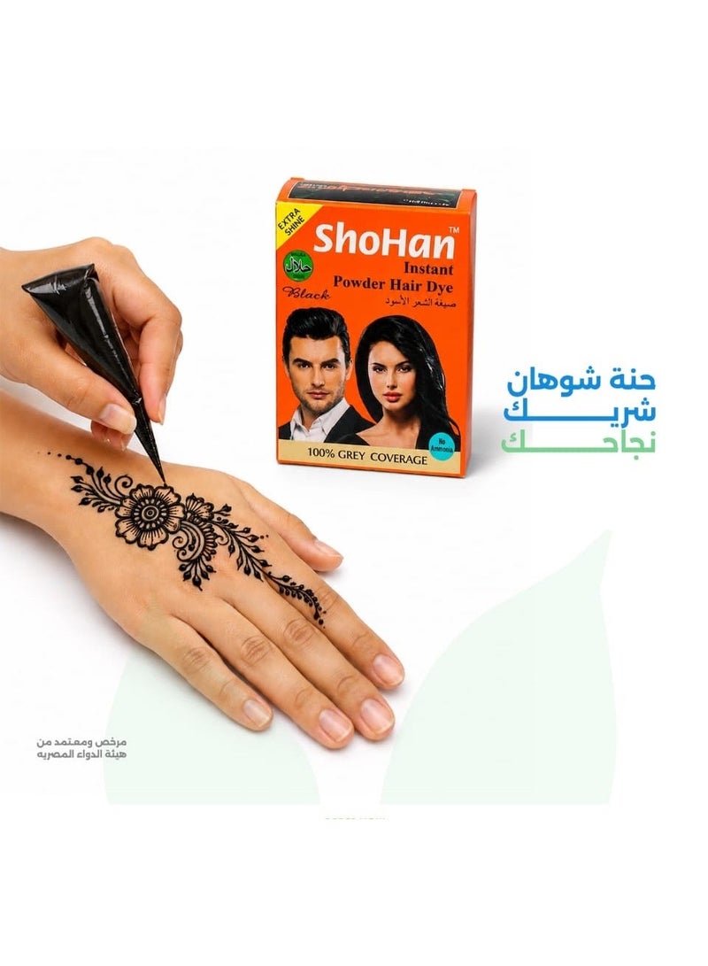 شوهان مسحوق صبغة الشعر شوهان لون أسود 6 جرام - Image 4