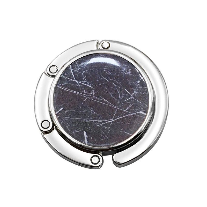 Round Foldableing Portable Bag Hook Tableside Ladies Desk Bag Hook Pure Color Pu Leather Bag Hook - Image 1