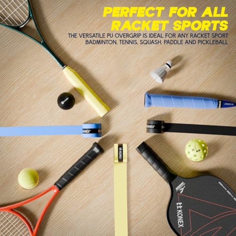 PU Overgrip Pack of 3 Multi-Color Grips Anti-Slip Sweat Absorbent and Durable overgrip for Badminton Tennis Pickleball Paddle Squash and All Other Racket Sport. - Image 4
