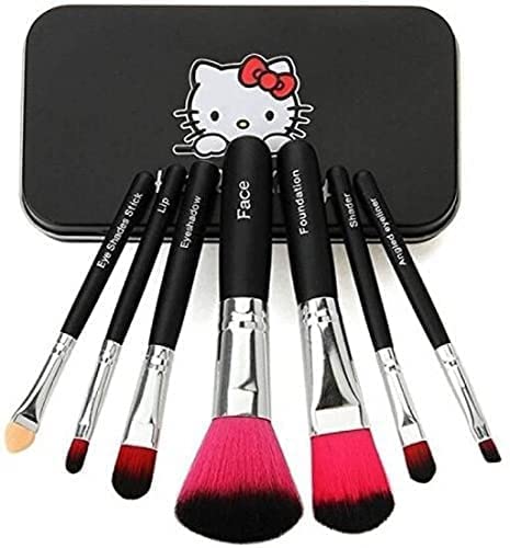 AG E-Com Women's & Girl's 7 Pcs Black Makeup Brushes Set for Makeup with Storage Box - Image 4