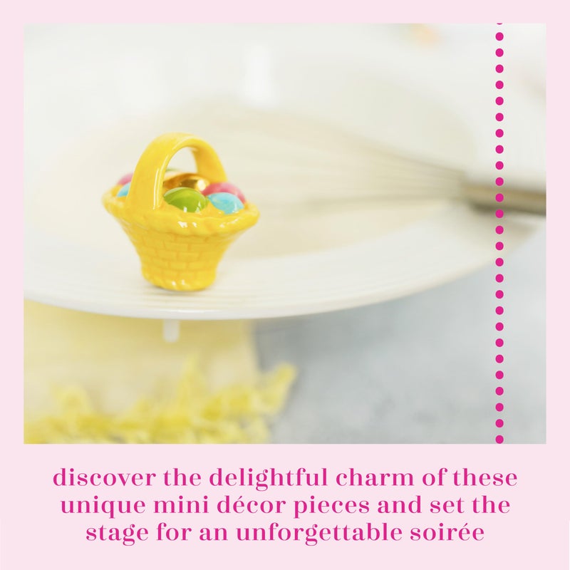 nf nora fleming nora fleming A Tisket  A Tasket (Basket with Eggs) A214 - Hand-Painted Ceramic Holiday D?cor - Spring Minis for the Home and Office - Image 3