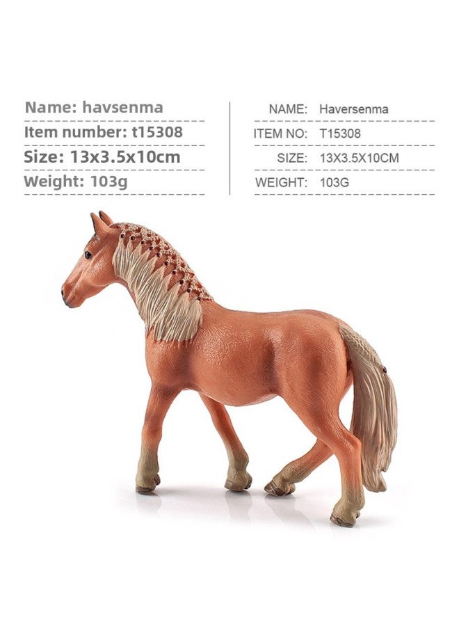 Simulation Horse Model Children's Cognitive Pint Stallion Black And White Flower Mare Arabian Martial Horse Ornaments-Color:T15308 Haferson Horse 103g - Image 1