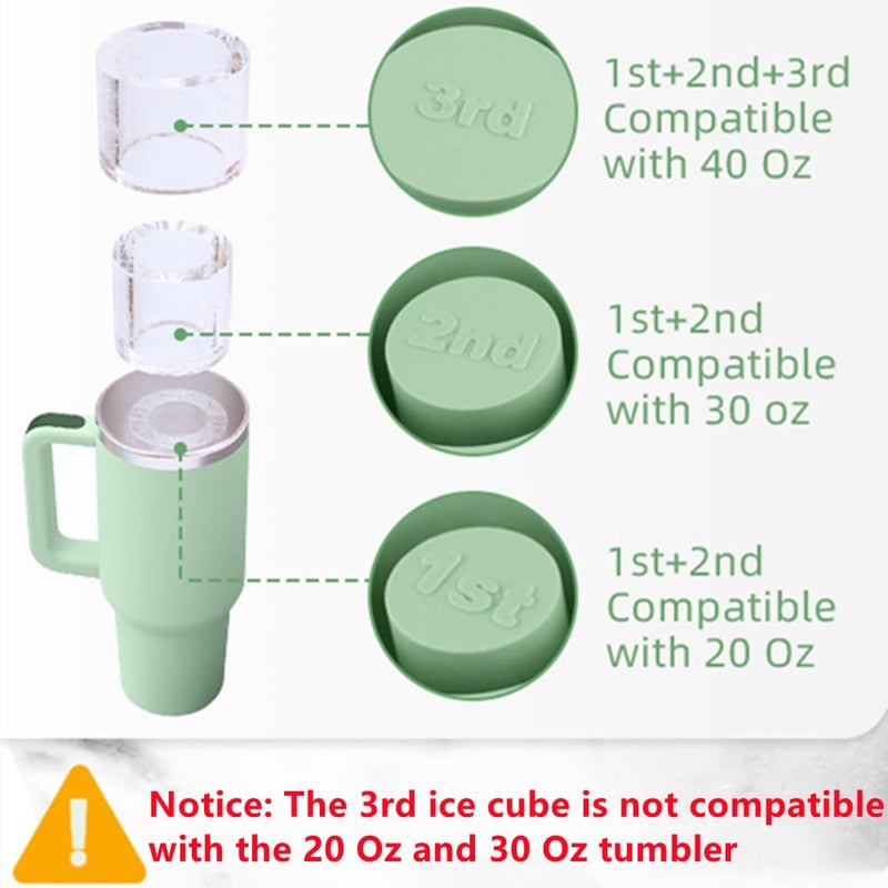 Fu Store Ice Cube Tray for Stanley Cup 30-40 oz Tumbler 3pcs Silicone Ice Cube Molds With Lid and Bin for Chilling Cocktails Whiskey Drinks Juice Coffee Easy Fill and Release Ice Maker - Image 4
