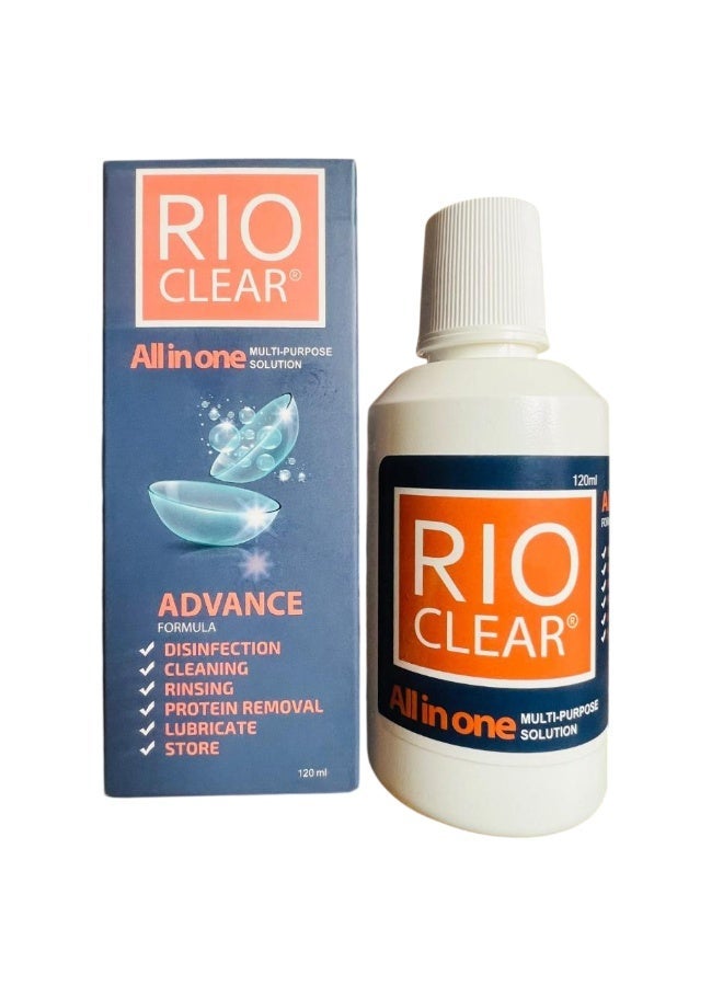 RIO CLEAR All In One Multi Purpose Solution With B12 Vitamin Advanced Formula For Contact Lences 120 ml - Image 2