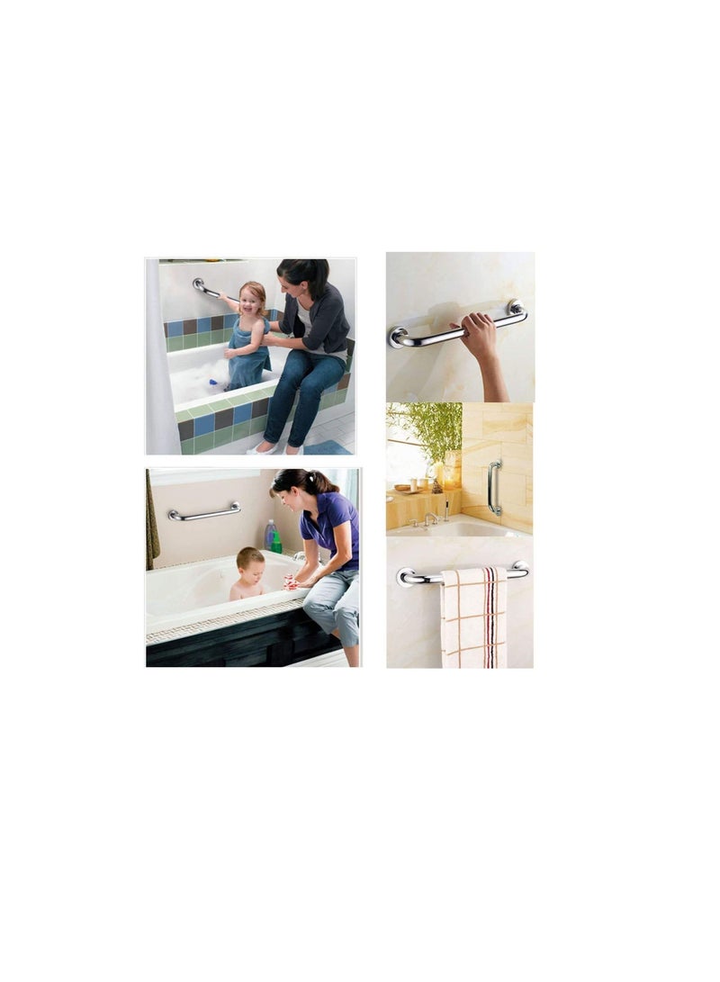 ROBUSTLINE Stainless Steel D Bar Handle | Rosette Type | 19MM x 150MM | Elderly Shower Support - Image 3