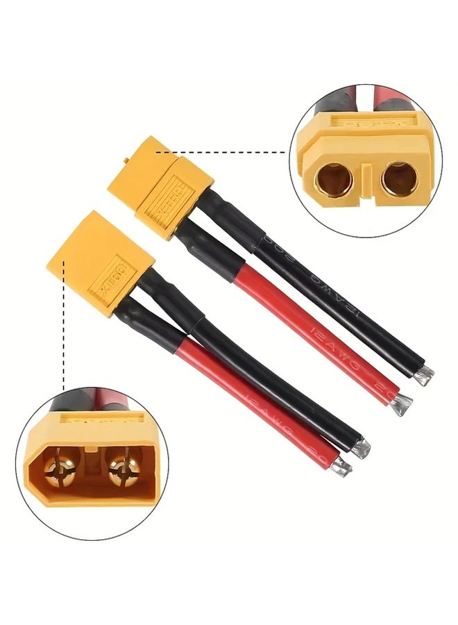 3 Pairs XT60 Male Female Connector Plugs With 12AWG Silicone Wire For Drone Battery - Image 1