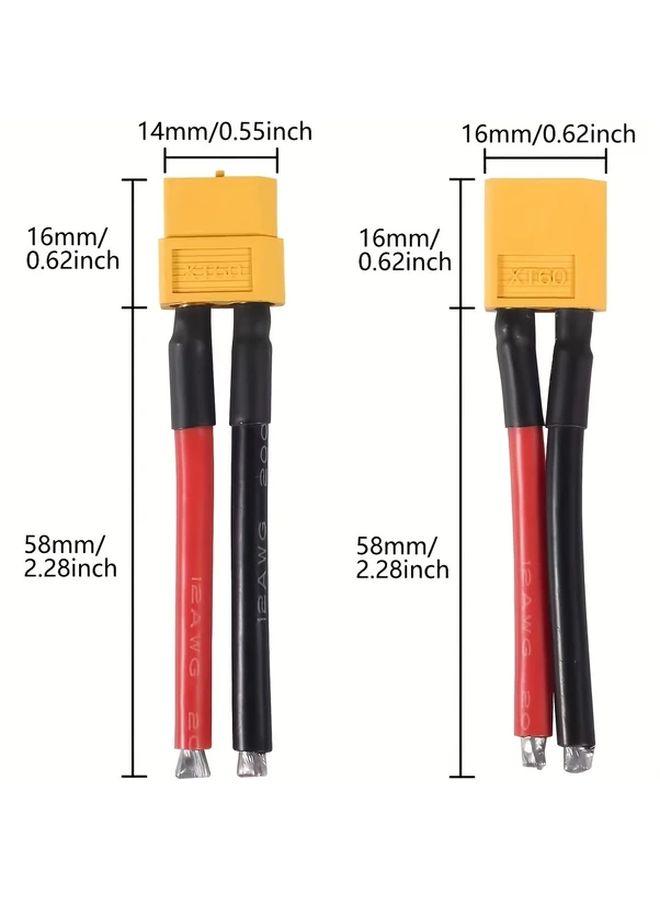 3 Pairs XT60 Male Female Connector Plugs With 12AWG Silicone Wire For Drone Battery - Image 2