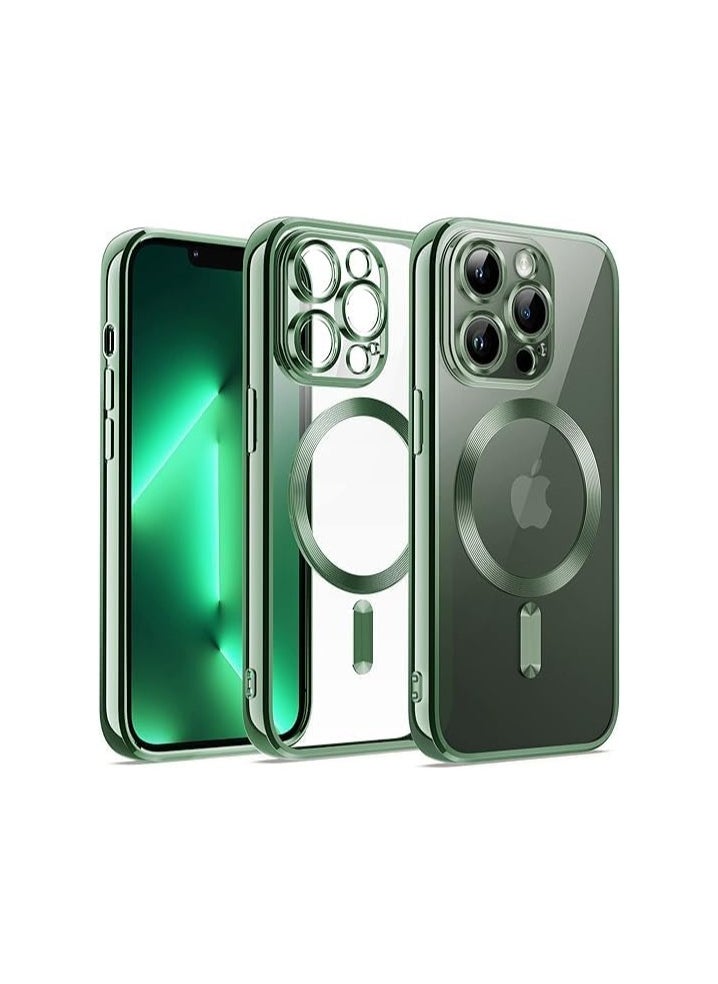 Generic - iphone13 Pro Case Cover Logo View Back Case Cover Compatible for iphone 13 Pro | Slim Shockproof | Super Soft TPU | Raised Edges | Anti-Shock | Anti-Yellow (Green) - Image 1