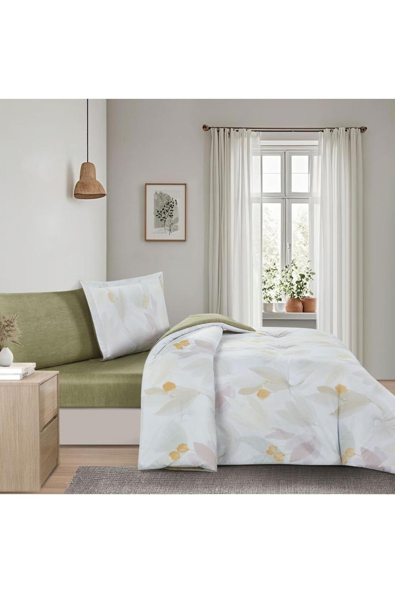 Melen Summer Single and a Half Bedspread – 4 Pieces – Layton – Cream – Olive - Image 2